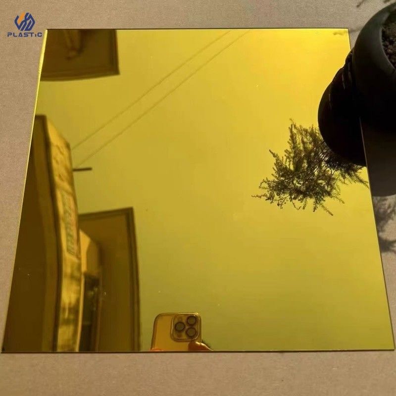 Gold Silver Acrylic Sheet Mirror Finish 0.8mm 0.6mm 1.0mm Thick Covered With PE Film