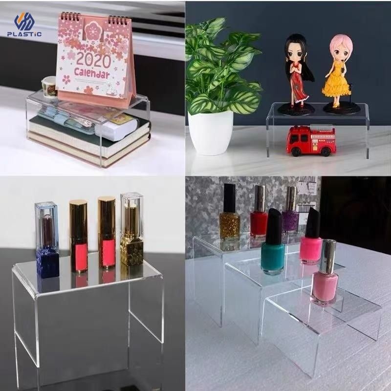 White Or Black Color Acrylic Riser Display Stand Acrylic Display Rack With Logo