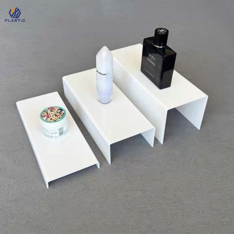 White Or Black Color Acrylic Riser Display Stand Acrylic Display Rack With Logo