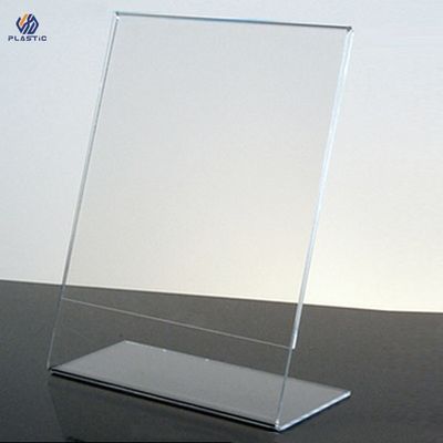 100% Virgin PMMA Acrylic Sign Holder Table Top con logo personalizzato stile moderno