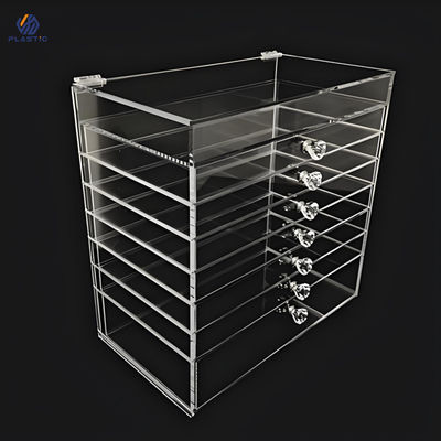 Ukuran Disesuaikan Akrilik Storage Box Makeup Organizer Bentuk persegi panjang